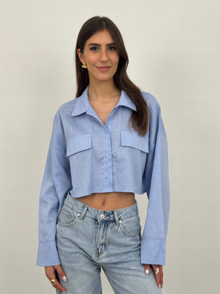 Camicia Cropped Nilo Azzurra