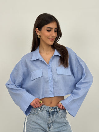 Camicia Cropped Nilo Azzurra
