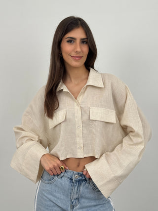 Camicia Cropped Nilo Beige