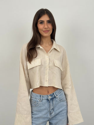 Camicia Cropped Nilo Beige