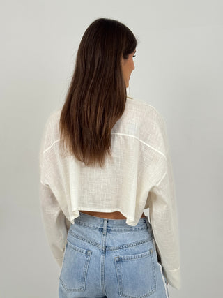 Camicia Cropped Nilo Bianca