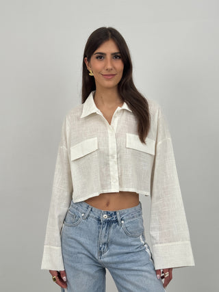 Camicia Cropped Nilo Bianca