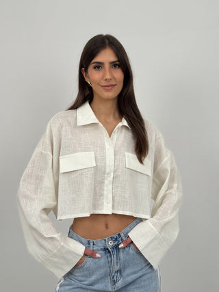 Camicia Cropped Nilo Bianca
