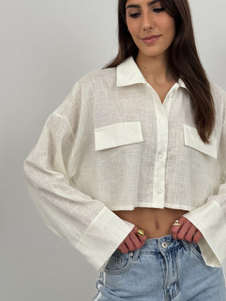 Camicia Cropped Nilo Bianca