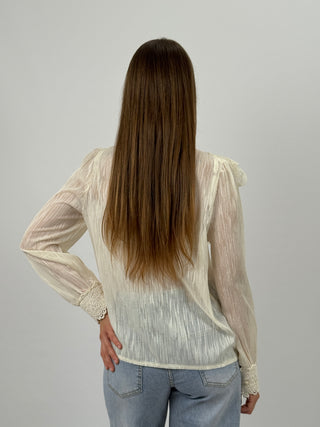 Camicia con Volant Crema