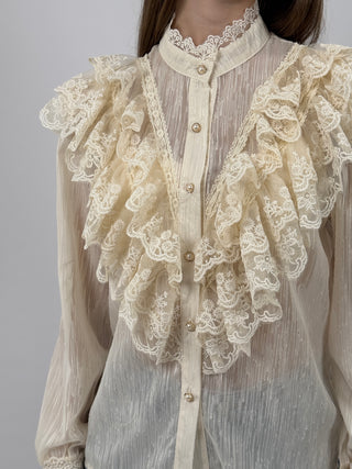 Camicia con Volant Crema