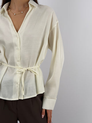 Camicia con Cinturino Panna