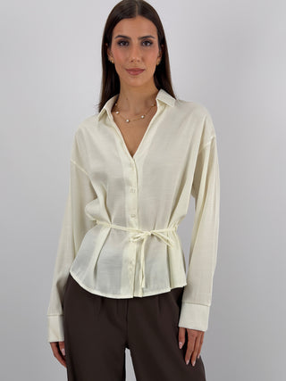 Camicia con Cinturino Panna