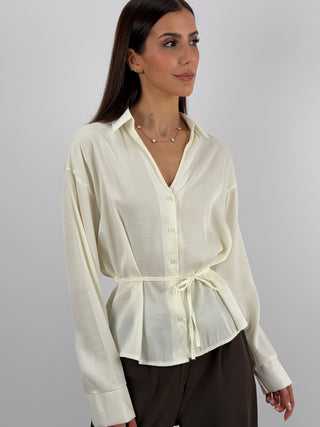 Camicia con Cinturino Panna