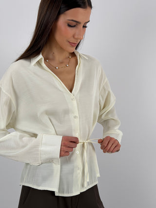Camicia con Cinturino Panna