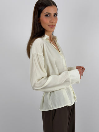 Camicia con Cinturino Panna
