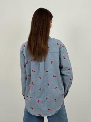 Camicia in Denim con Ciliegie