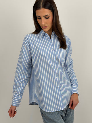 Camicia a Righe Azzurra