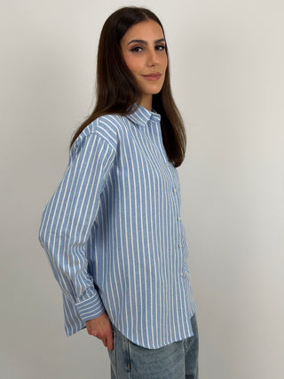 Camicia a Righe Azzurra