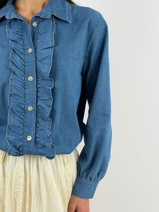 Camicia in Denim con Rouches