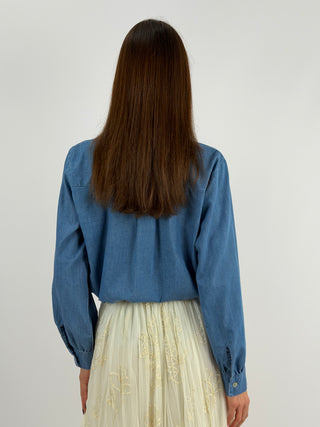 Camicia in Denim con Rouches