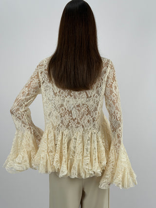 Camicia in Pizzo Panna