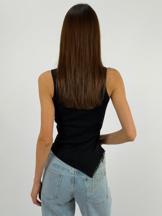 Canotta con Strass Nera Lumina