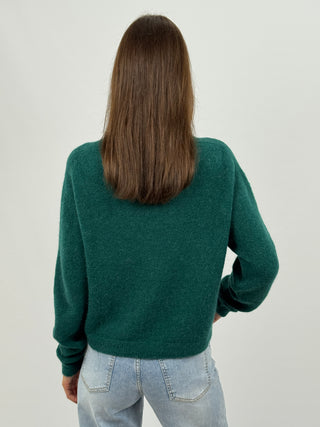 Cardigan Lumina con Bottoni Gioiello Verde