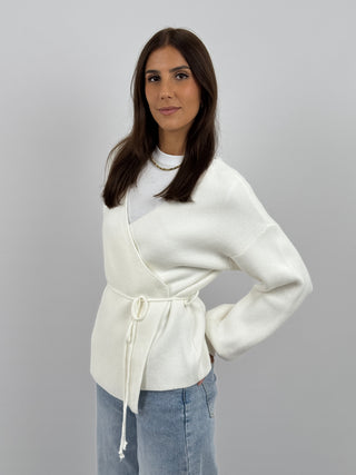 Cardigan Twist Bianco
