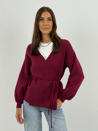 Cardigan Twist Bordeaux