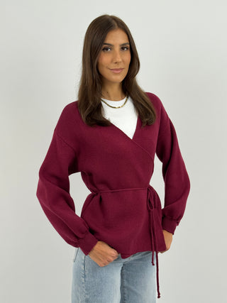 Cardigan Twist Bordeaux