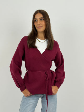 Cardigan Twist Bordeaux