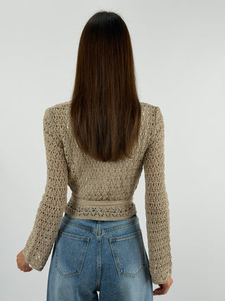 Cardigan Twist Traforato Mocha Mousse