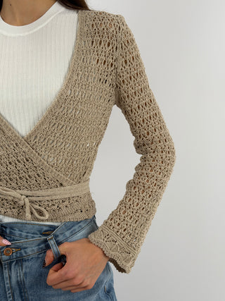 Cardigan Twist Traforato Mocha Mousse