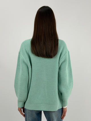 Cardigan Lumina in Maglia Verde Acqua