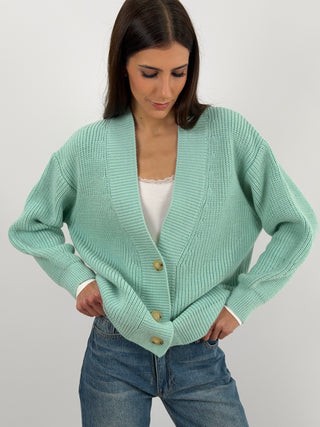 Cardigan Lumina in Maglia Verde Acqua