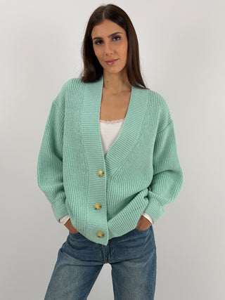 Cardigan Lumina in Maglia Verde Acqua
