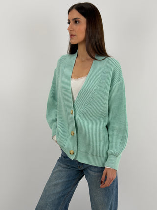 Cardigan Lumina in Maglia Verde Acqua