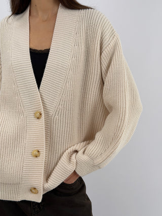 Cardigan Lumina in Maglia Crema