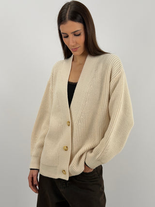 Cardigan Lumina in Maglia Crema