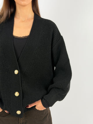 Cardigan Lumina in Maglia Nero