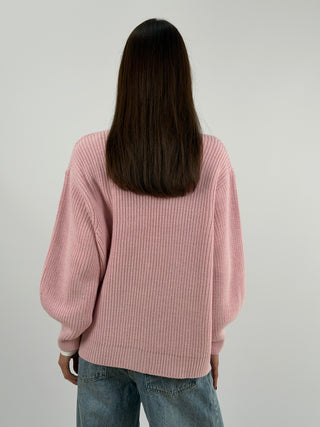 Cardigan Lumina in Maglia Rosa