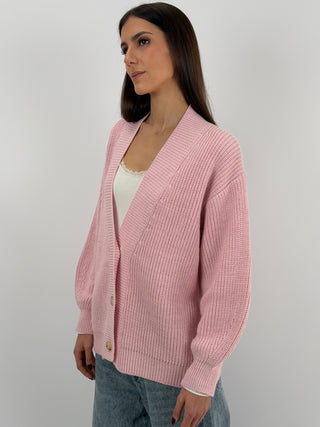 Cardigan Lumina in Maglia Rosa