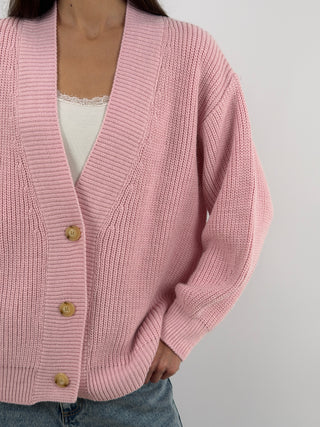 Cardigan Lumina in Maglia Rosa