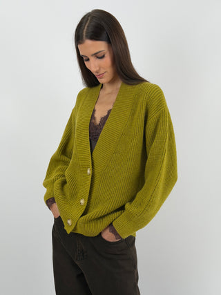 Cardigan Lumina in Maglia Verde Oliva