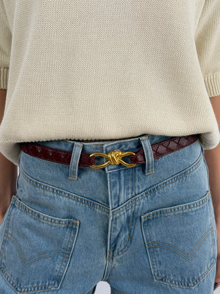 Cintura Regolabile Intreccio Bordeaux