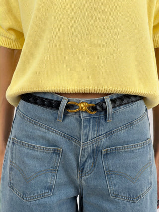 Cintura Regolabile Intreccio Nera