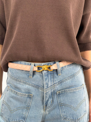 Cintura Regolabile Intreccio Rosa Antico