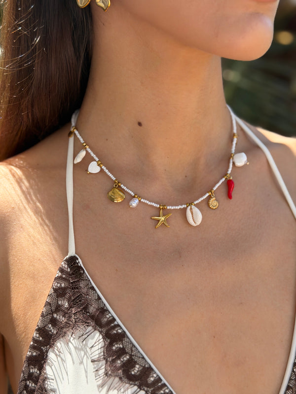 Collana con Pendenti Seaside Bianca