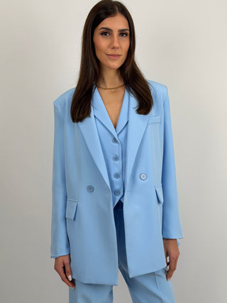 Completo Blazer Doppiopetto e Pantalone Azzurro