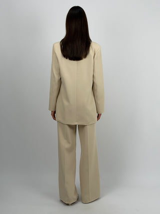 Completo Blazer Monopetto e Pantalone Beige