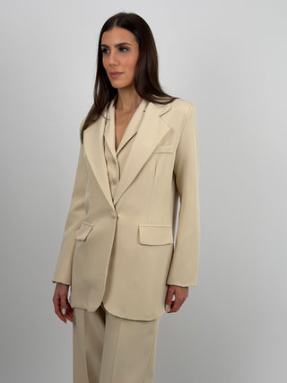 Completo Blazer Monopetto e Pantalone Beige