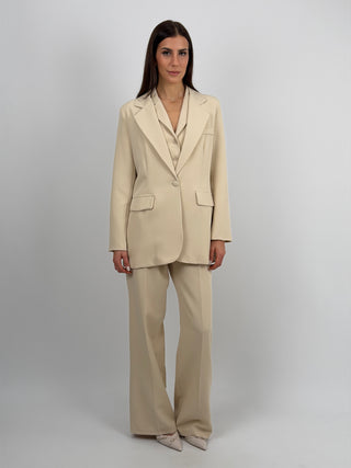 Completo Blazer Monopetto e Pantalone Beige