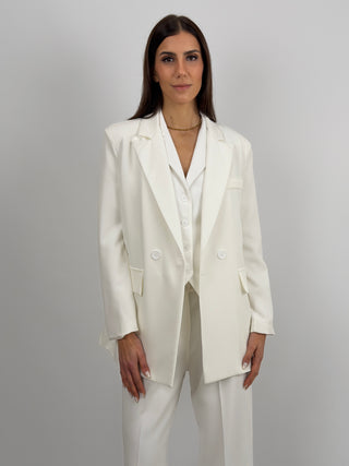Completo Blazer Doppiopetto e Pantalone Bianco