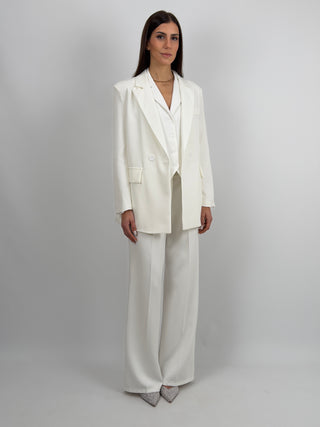 Completo Blazer Doppiopetto e Pantalone Bianco